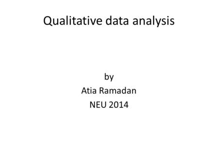 Qualitative data analysis