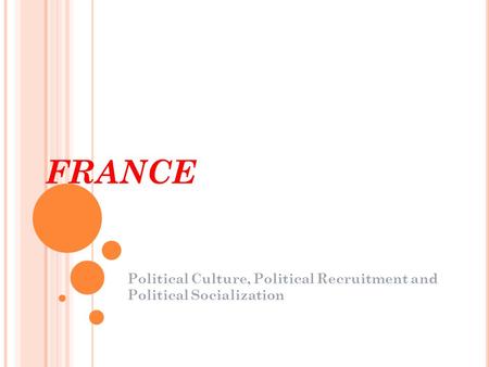 Political Culture, Political Recruitment and Political Socialization