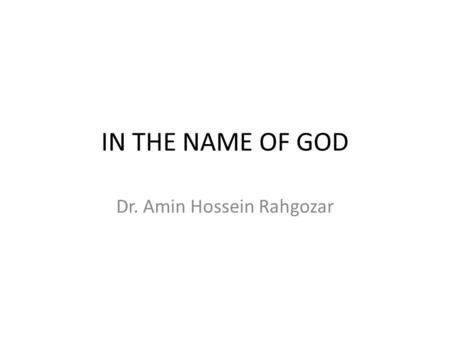 Dr. Amin Hossein Rahgozar