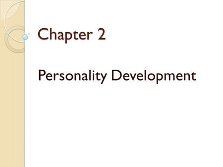 Personality Development