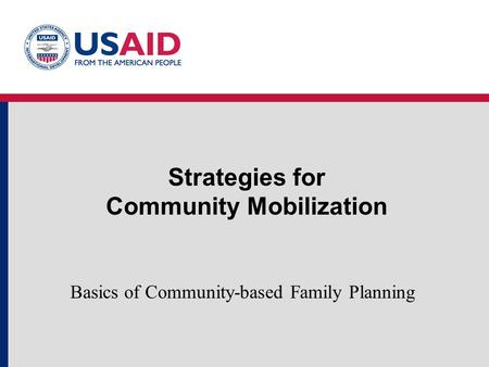 Strategies for Community Mobilization