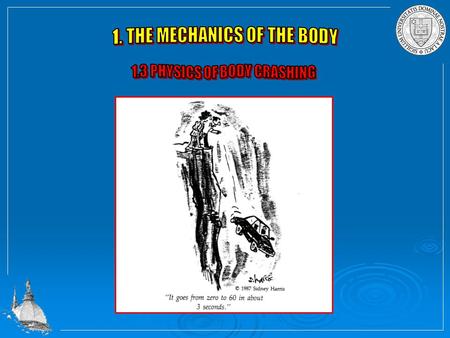 If a body of mass m is in constant motion no acceleration or deceleration occurs ! Acceleration a can be caused by leg muscle force F ! Deceleration can.