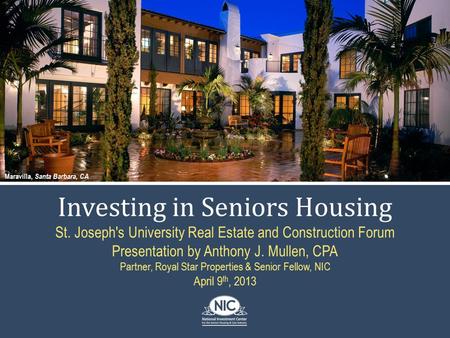 Investing in Seniors Housing