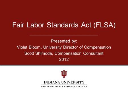 Fair Labor Standards Act (FLSA)