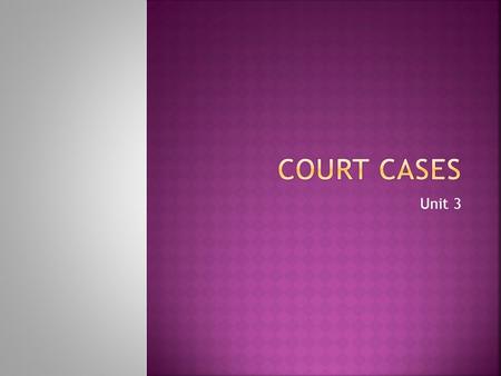 Unit 3.  Marbury appointed as Justice of the Peace  New Sec. of State (Madison) refused to deliver commission  Court ruled Madison must deliver commission.