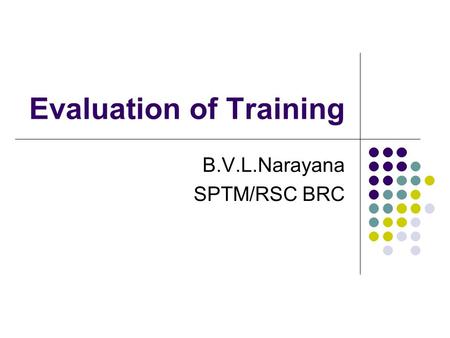 Evaluation of Training