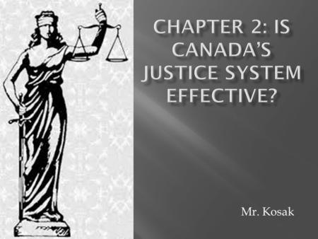 Mr. Kosak.  Two organizations that function outside of the government and play a significant role in creating a fair and equitable justice system are.