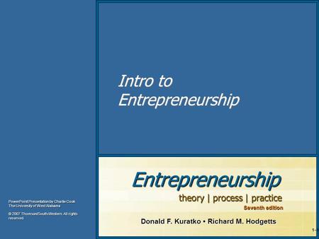 Intro to Entrepreneurship