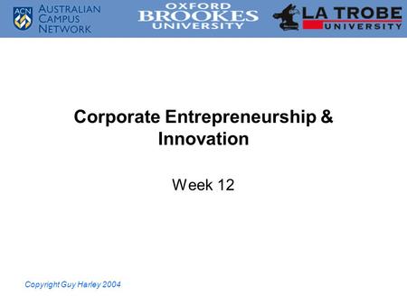 Corporate Entrepreneurship & Innovation