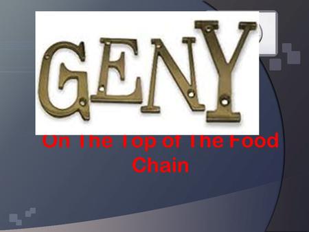 On The Top of The Food Chain. Gen Y (Millennials) Birth dates ranging somewhere from the mid-1970s to the late 1980's,early or mid 1990's, or as late.