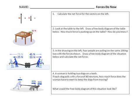 NAME: _______________________________________ Forces Do Now