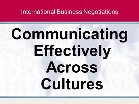 International Business Negotiations