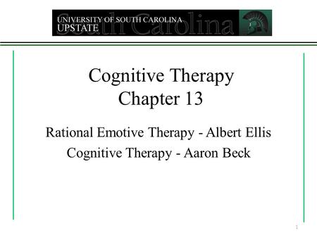 Cognitive Therapy Chapter 13