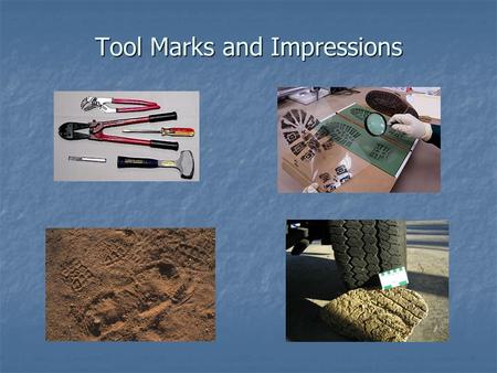 Tool Marks and Impressions