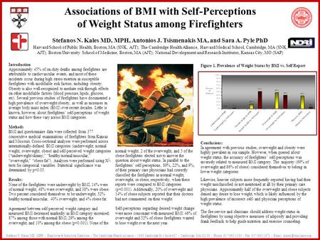 Associations of BMI with Self-Perceptions of Weight Status among Firefighters Stefanos N. Kales MD, MPH, Antonios J. Tsismenakis MA, and Sara A. Pyle PhD.