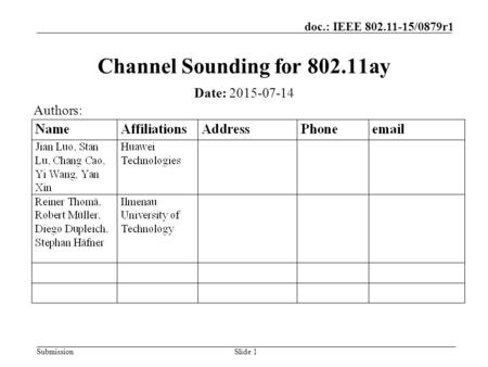 Channel Sounding for ay