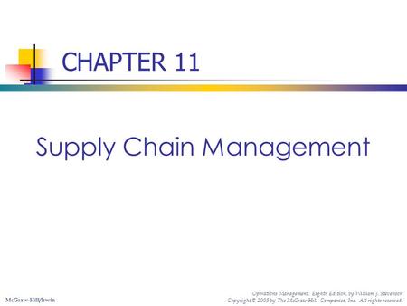 Supply Chain Management