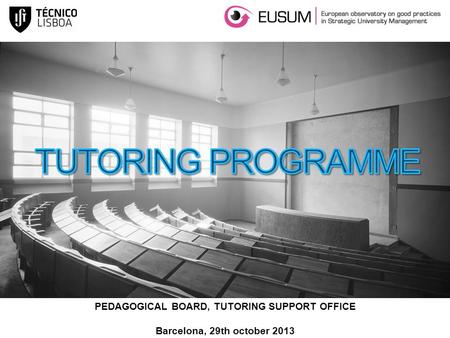 { PEDAGOGICAL BOARD, TUTORING SUPPORT OFFICE Barcelona, 29th october 2013.