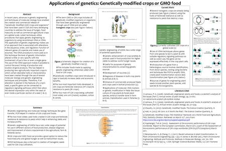 Abstract: In recent years, advances in genetic engineering and techniques of molecular biology have enabled the creation and commercial release of “Genetically.