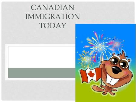 CANADIAN IMMIGRATION TODAY. THREE TYPES OF IMMIGRATION We have lots of space, but can’t accept everyone without overwhelming the economy A system was.