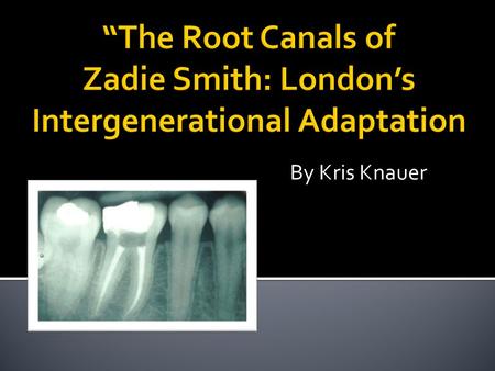 By Kris Knauer. Zadie Smith Novelist Zadie Smith was born in North London in 1975 to an English father and a Jamaican mother. She studied English at Cambridge,