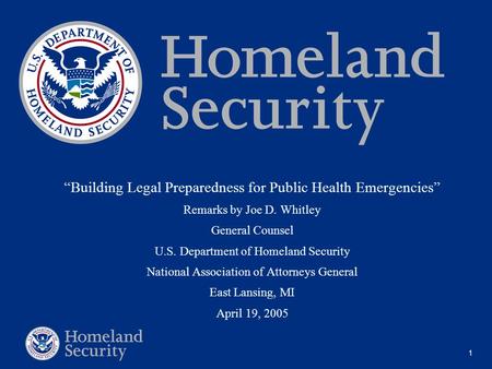 “Building Legal Preparedness for Public Health Emergencies”