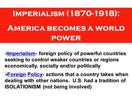 America becomes a world power