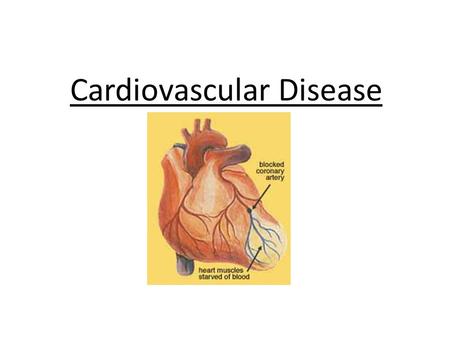 Cardiovascular Disease. Atherosclerosis Atherosclerosis means ‘hardening of the arteries’. Caused by a build up of yellow fatty deposits called ‘plaques’.