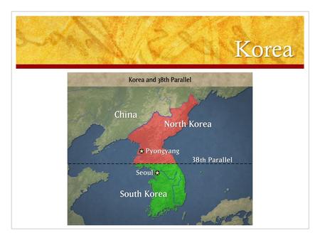 Korea. Korea History 109 BC under Han dynasty Chinese influence Gradually separated into 3 Kingdoms Koguryo (north), Paekche (southwest), Silla (southeast)