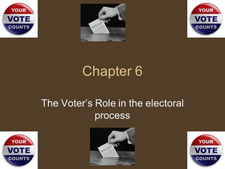 Chapter 6 The Voter’s Role in the electoral process.