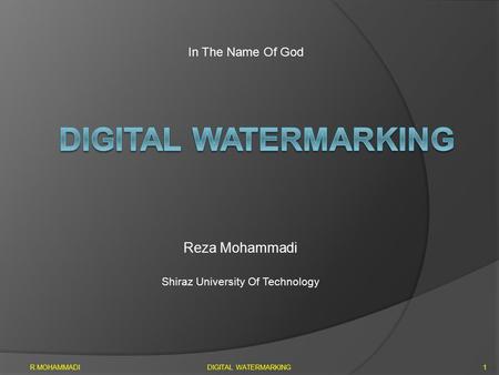 Reza Mohammadi Shiraz University Of Technology