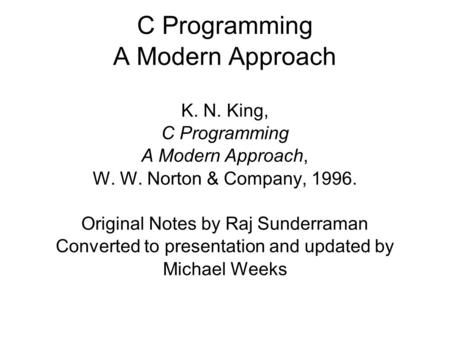 C Programming A Modern Approach