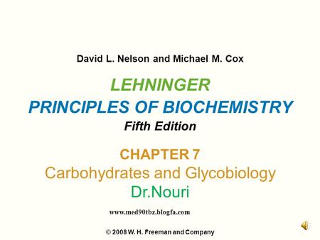 LEHNINGER PRINCIPLES OF BIOCHEMISTRY