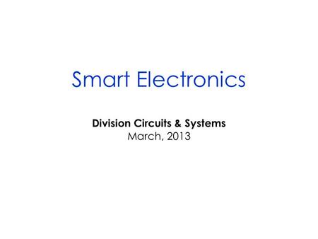 Division Circuits & Systems