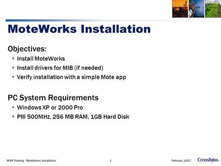 MoteWorks Installation