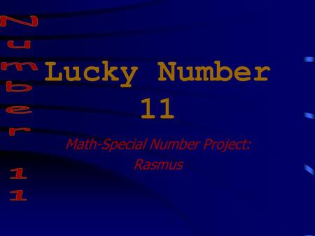 Math-Special Number Project: Rasmus