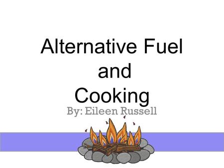 Alternative Fuel and Cooking By: Eileen Russell. Introduction Alternative fuel options a MUST! Small investment Small Storage Needs Check with your local.