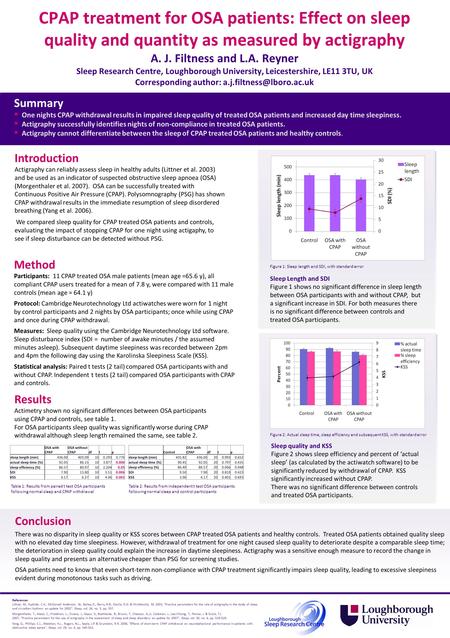 Conclusion There was no disparity in sleep quality or KSS scores between CPAP treated OSA patients and healthy controls. Treated OSA patients obtained.