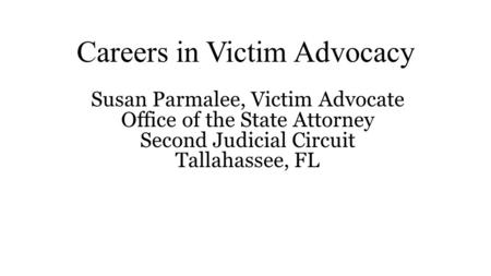 Careers in Victim Advocacy