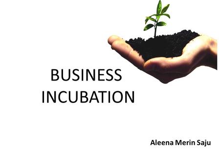 BUSINESS INCUBATION Aleena Merin Saju. What is Business incubation? Business incubators are programs designed to support the successful development of.