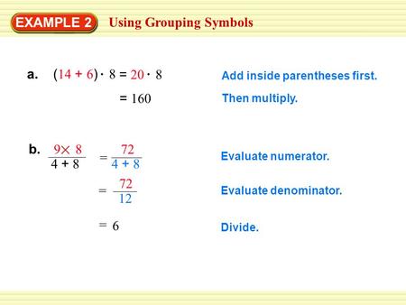 Using Grouping Symbols