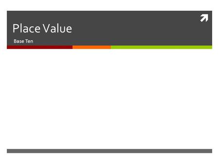  Place Value Base Ten. Place Value The base-ten place-value system is the way that we communicate and represent anything that we do with whole numbers.