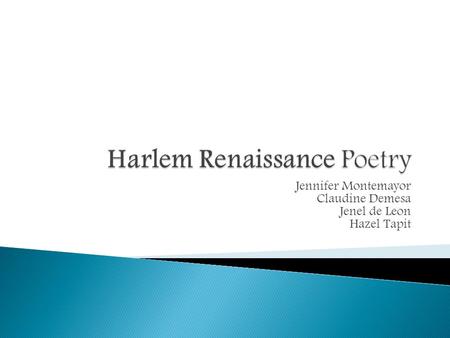 Harlem Renaissance Poetry