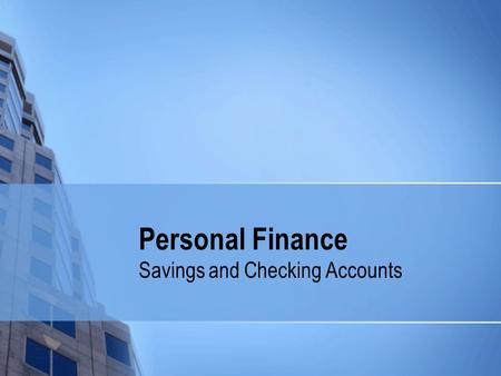 Personal Finance Savings and Checking Accounts. How Banks (Do Not) Work Banks do not hold all of our money when we deposit it.