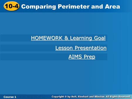 HOMEWORK & Learning Goal