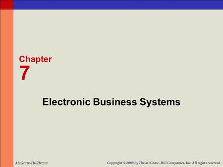 Electronic Business Systems