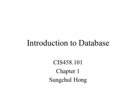 Introduction to Database