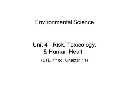 Environmental Science