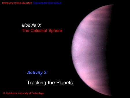 Activity 2: Tracking the Planets