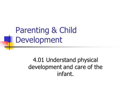 Parenting & Child Development